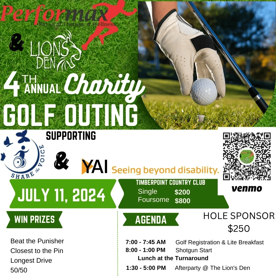 A flyer for the 4 th annual charity golf outing.